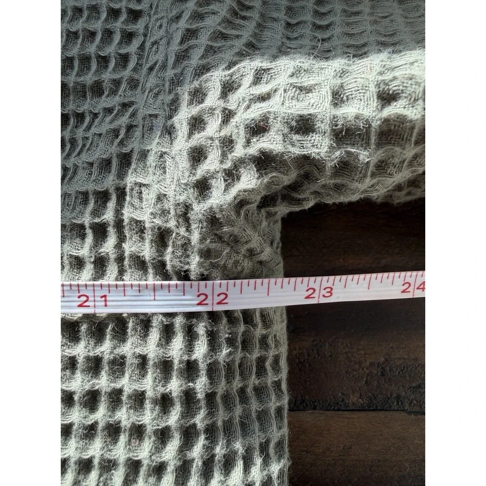 Pottery Barn Resort Robe Olive Green Size Medium Thick Waffle Knit Terry Cloth